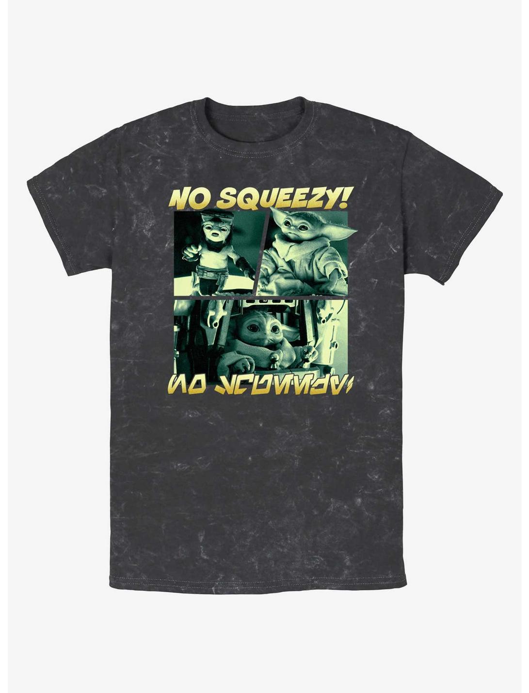 Star Wars The Mandalorian Grogu No Squeezy Mineral Wash T-Shirt, BLACK, hi-res
