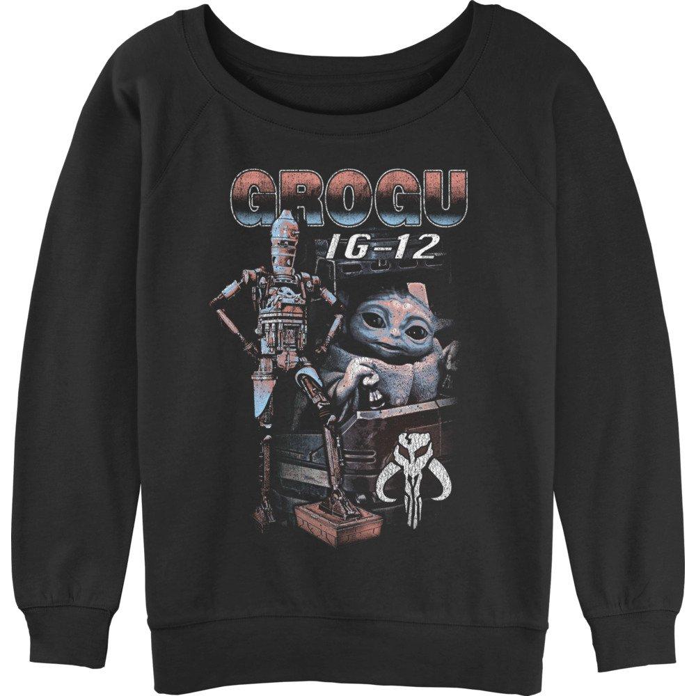 Star Wars The Mandalorian Grogu & IG-12 Girls Slouchy Sweatshirt, , hi-res