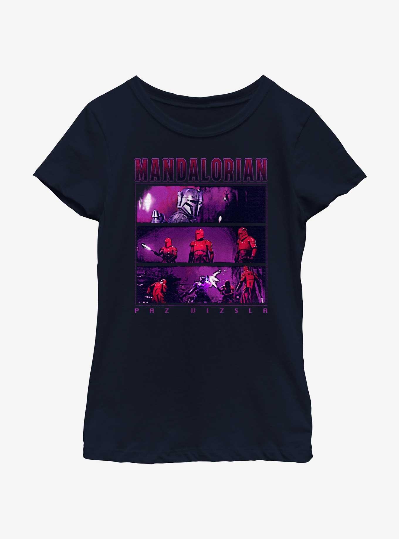 Star Wars The Mandalorian Paz Vizsla's Sacrifice Youth Girls T-Shirt, NAVY, hi-res