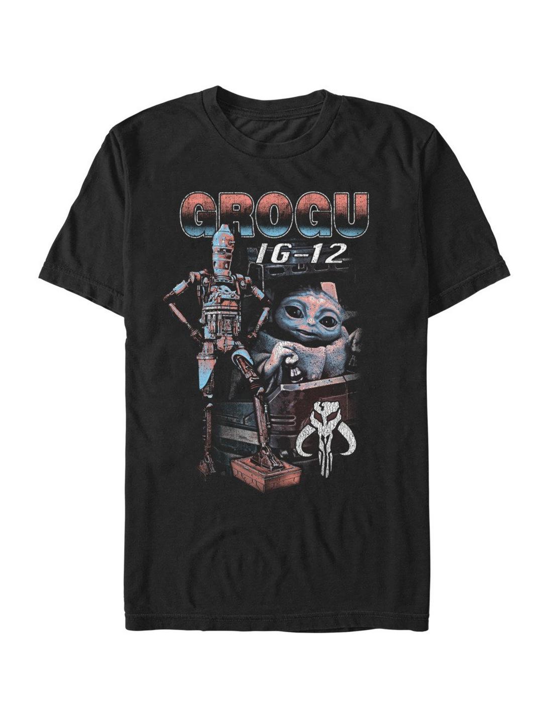 Star Wars The Mandalorian Grogu & IG-12 T-Shirt, BLACK, hi-res