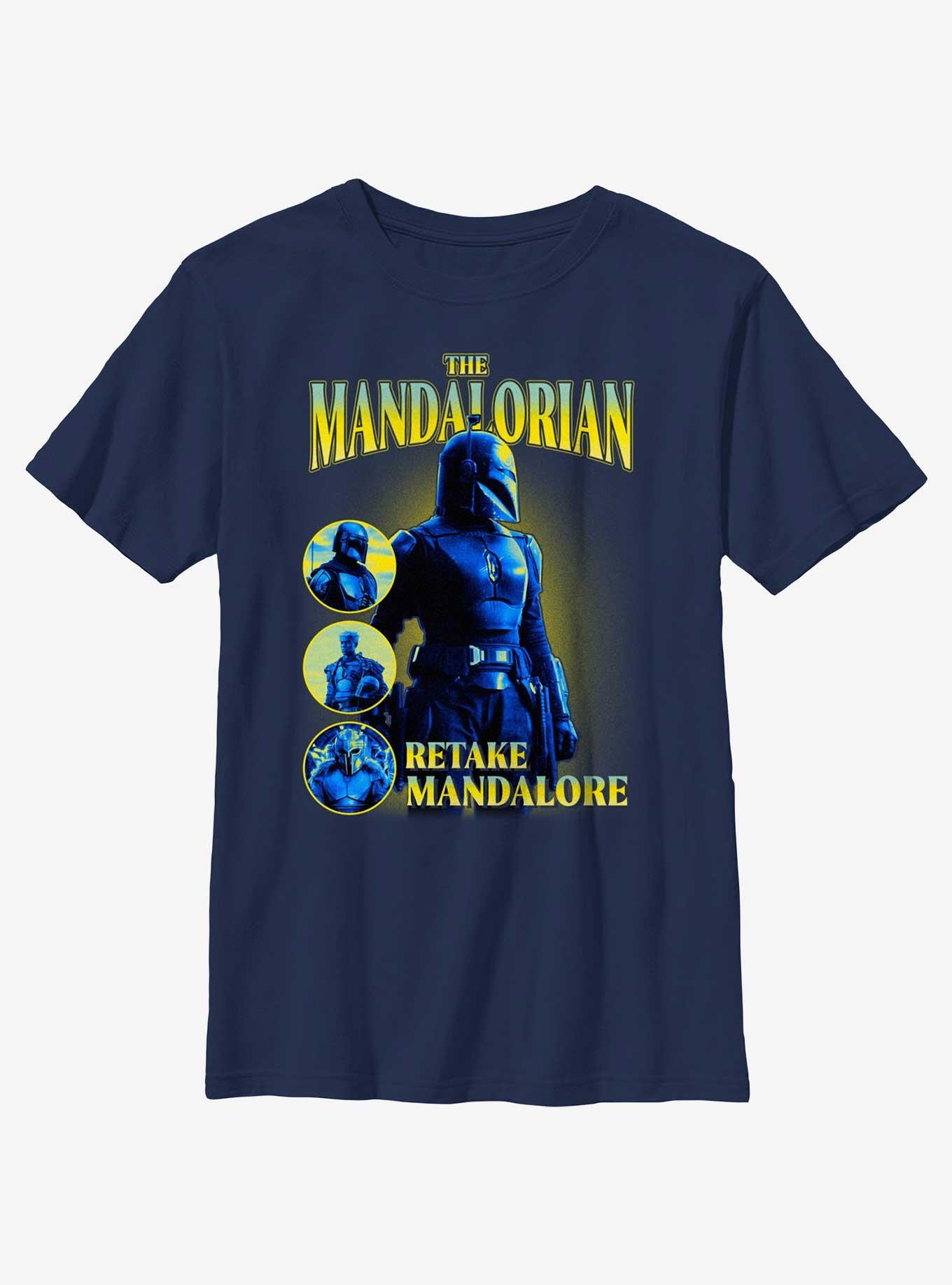 Star Wars The Mandalorian Retake Mandalore Youth T-Shirt, NAVY, hi-res