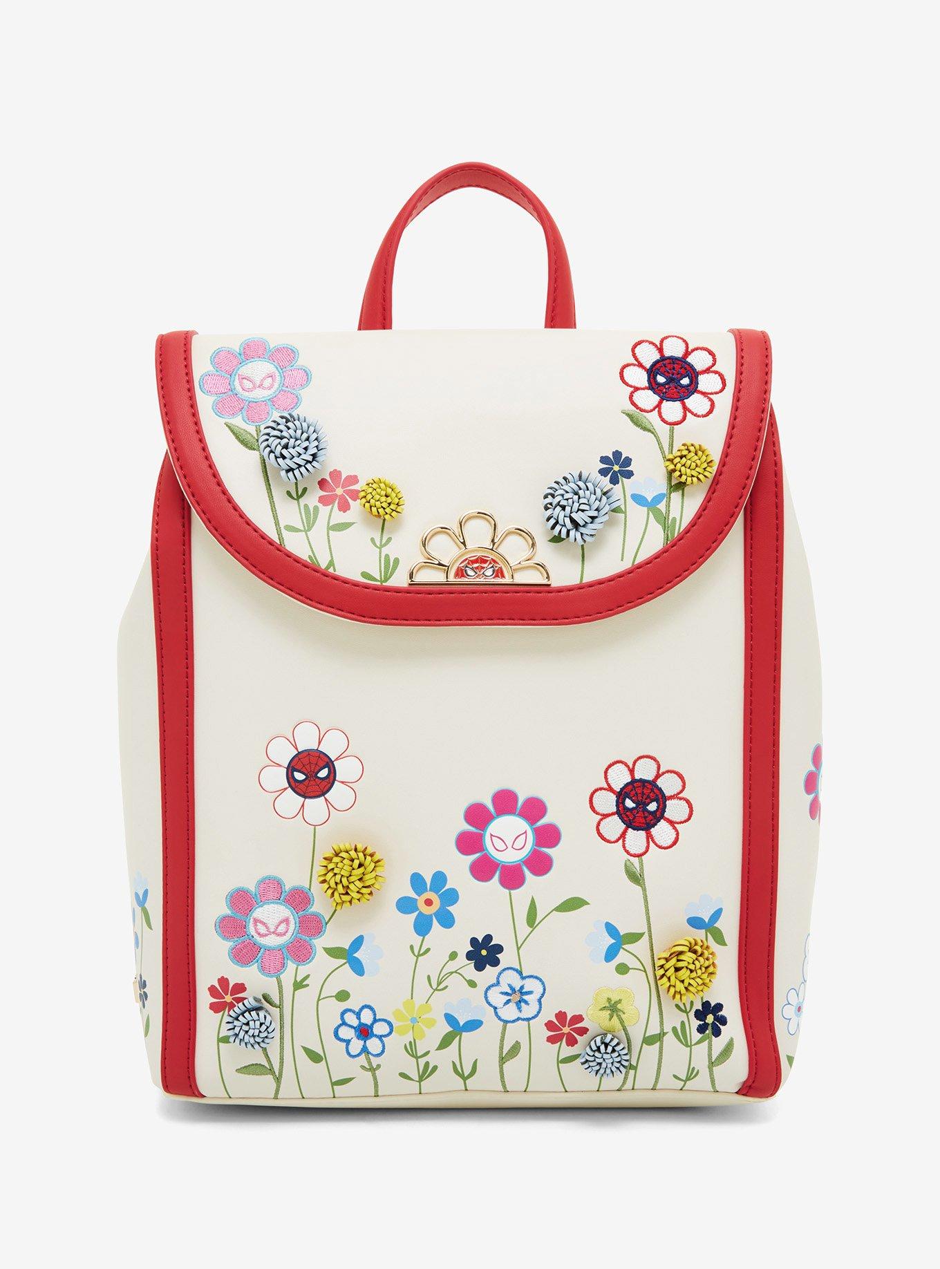 Loungefly Spiderman Floral AOP Mini Backpack and Wallet good