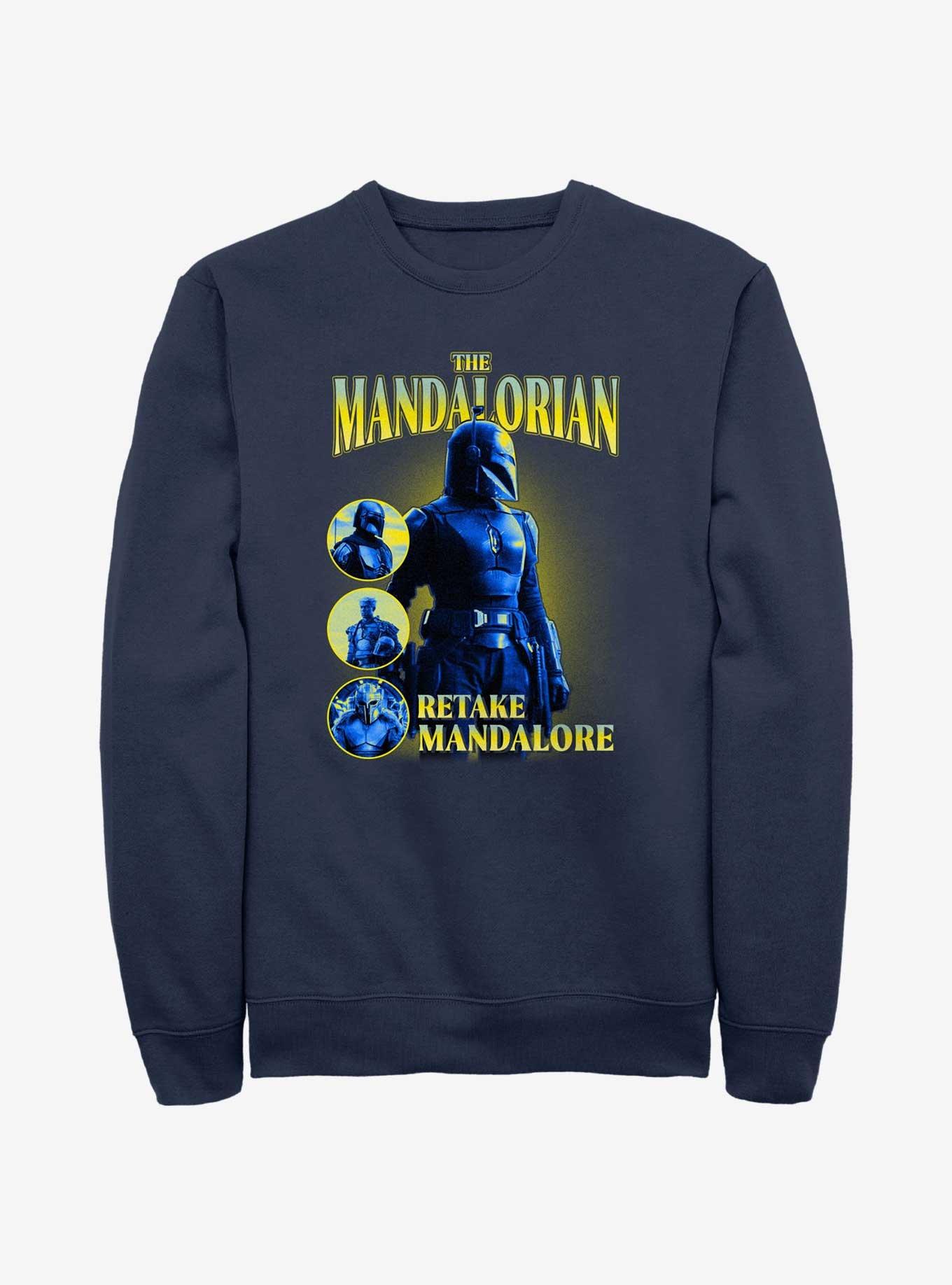 Star Wars The Mandalorian Retake Mandalore Sweatshirt, NAVY, hi-res