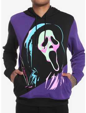 Scream Ghost Face Black & Purple Panels Hoodie, , hi-res