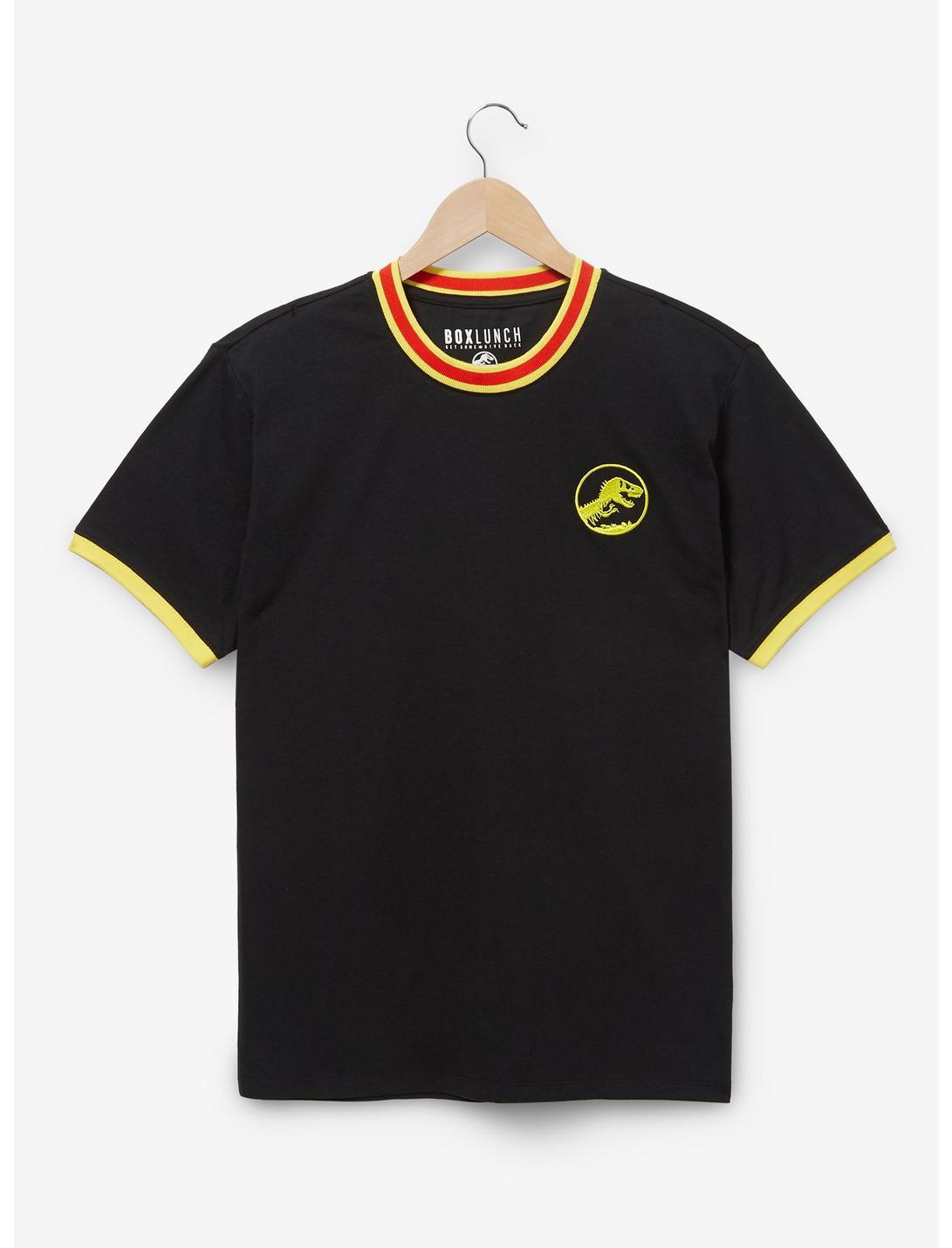 Jurassic Park Logo Ringer T-Shirt - BoxLunch Exclusive, BLACK, hi-res
