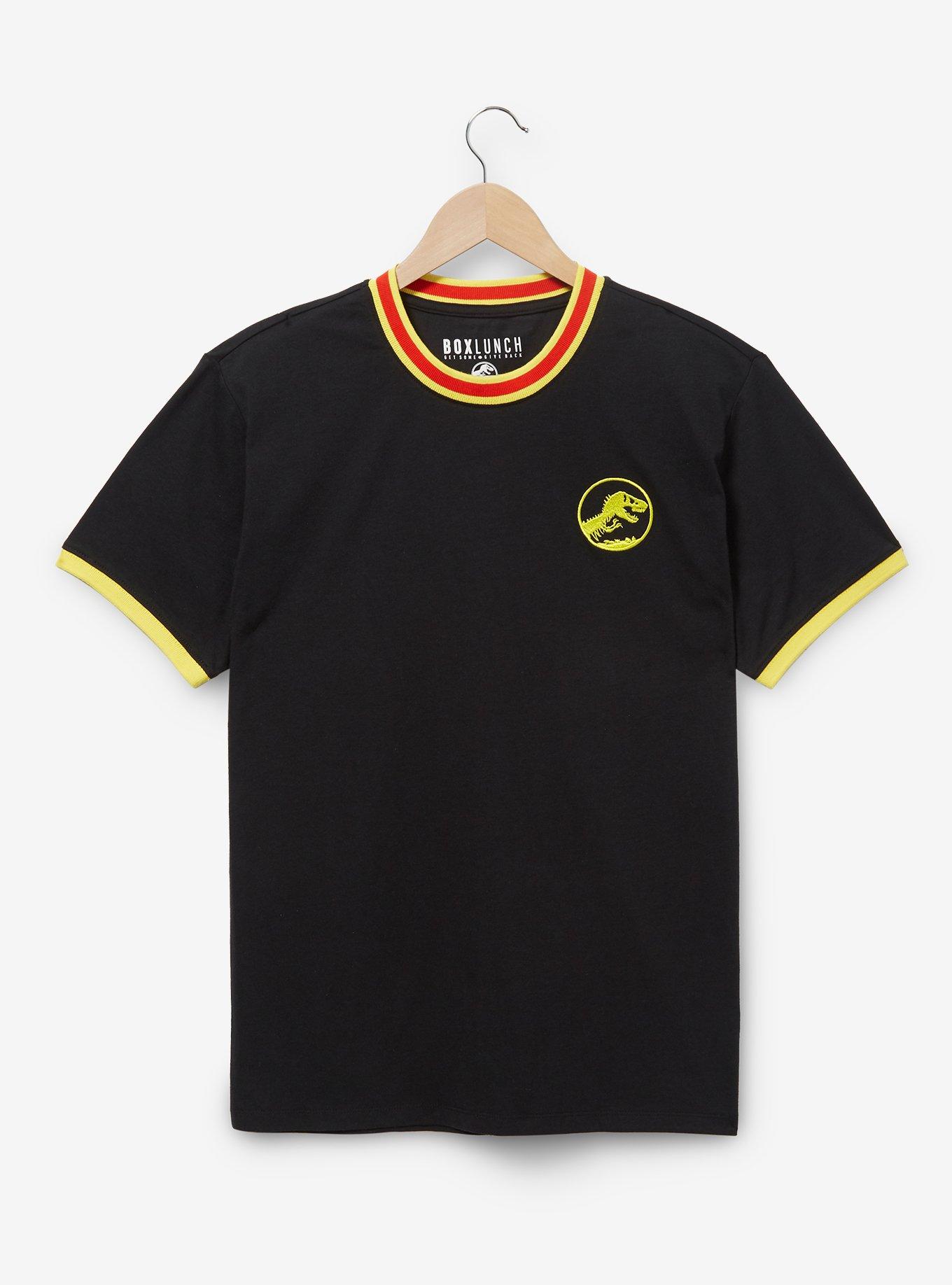 Jurassic Park Logo Ringer T-Shirt - BoxLunch Exclusive, BLACK, hi-res