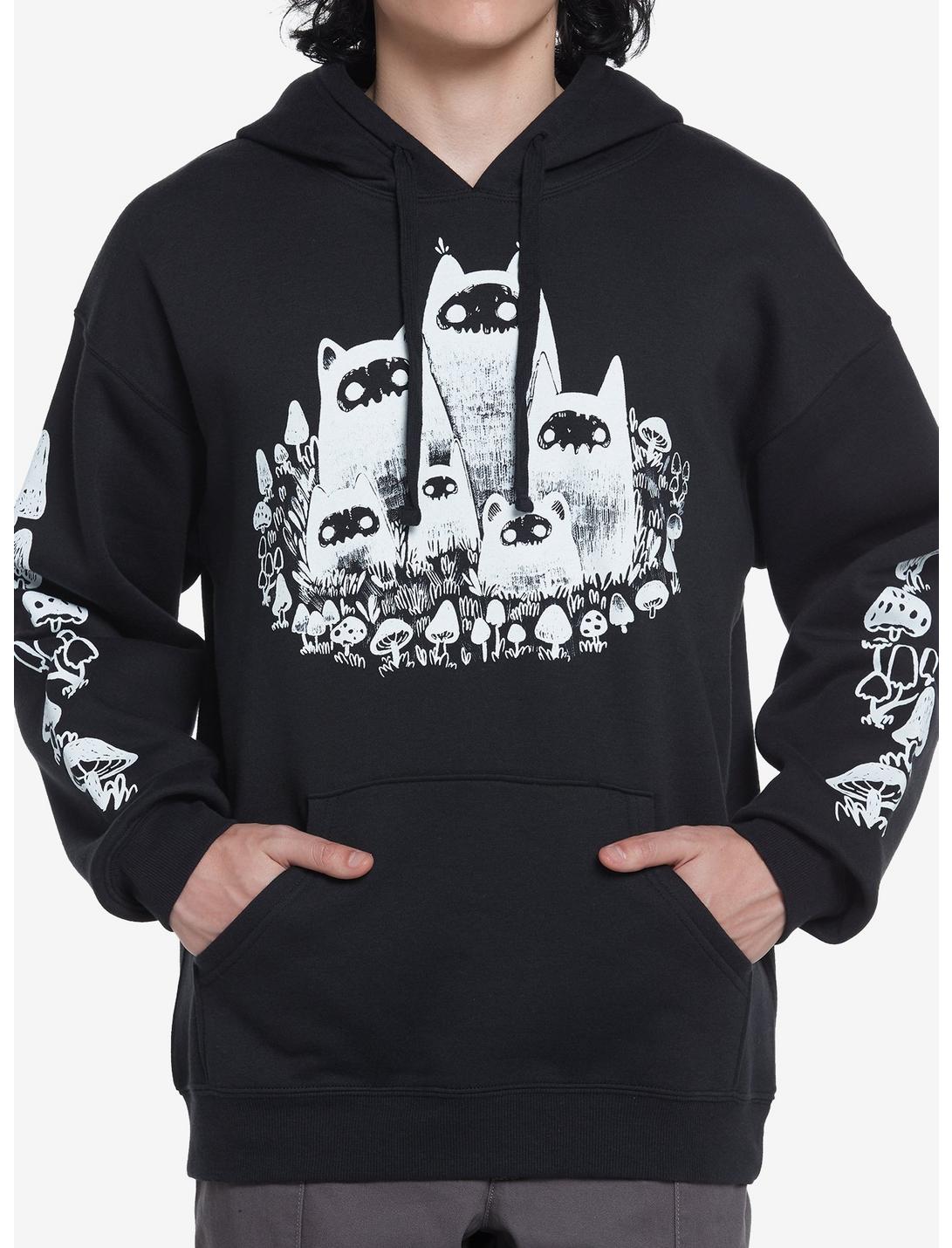 Forest Creatures & Mushrooms Hoodie By Guild Of Calamity, BLACK, hi-res