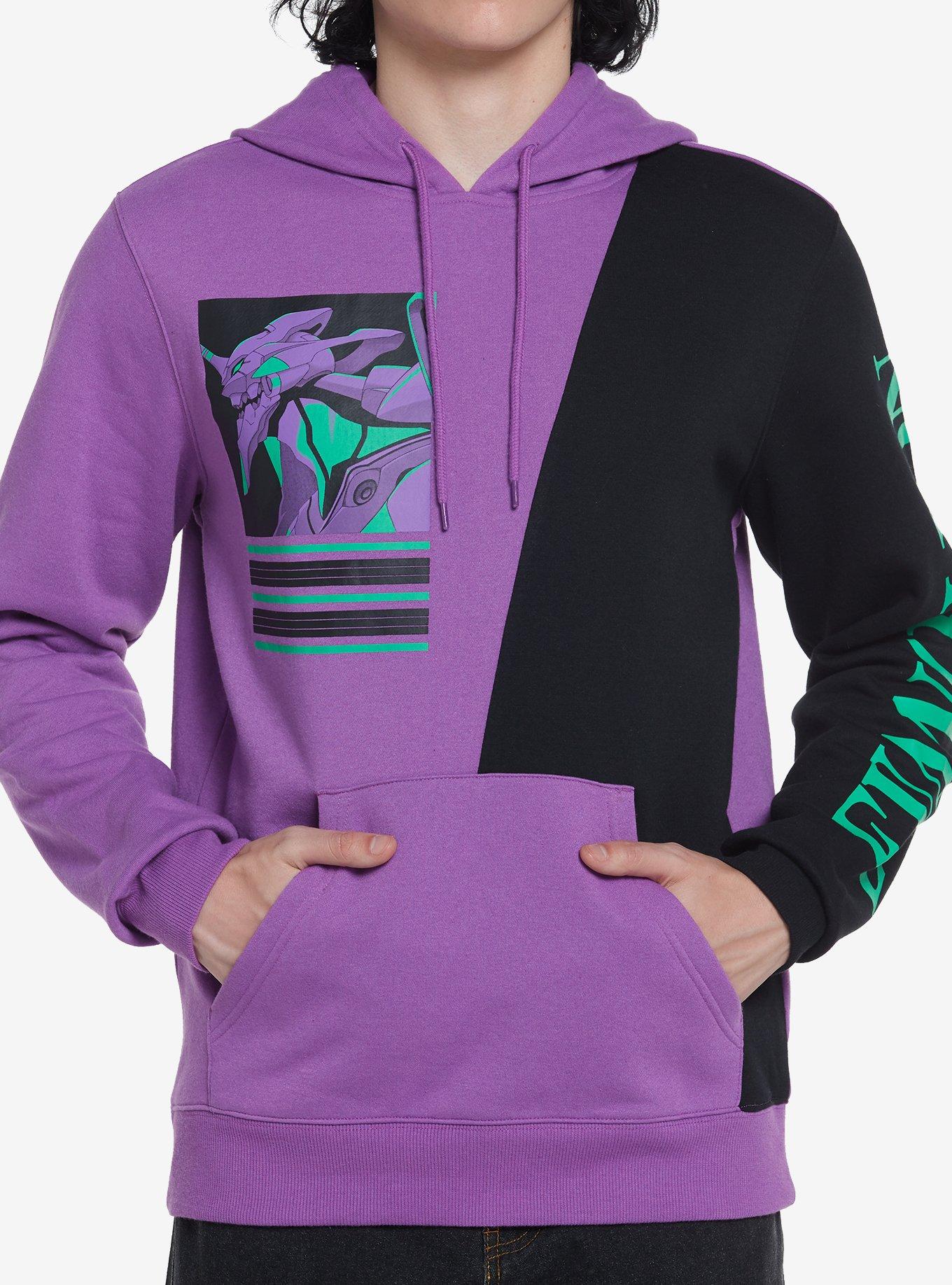 Neon Genesis Evangelion Eva 01 Double Sided Color Block Hoodie