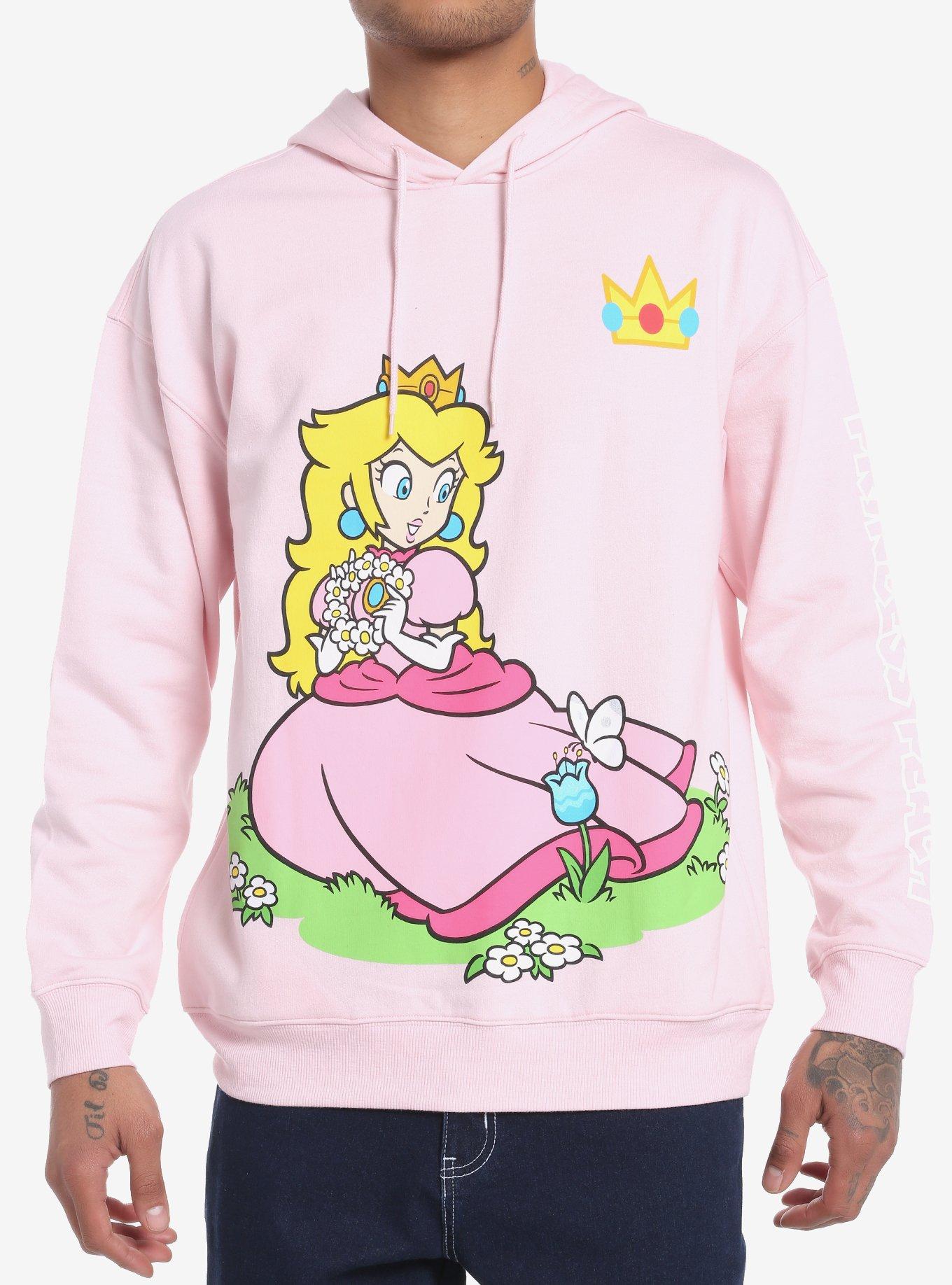 Super Mario Princess Peach Jumbo Print Hoodie Hot Topic