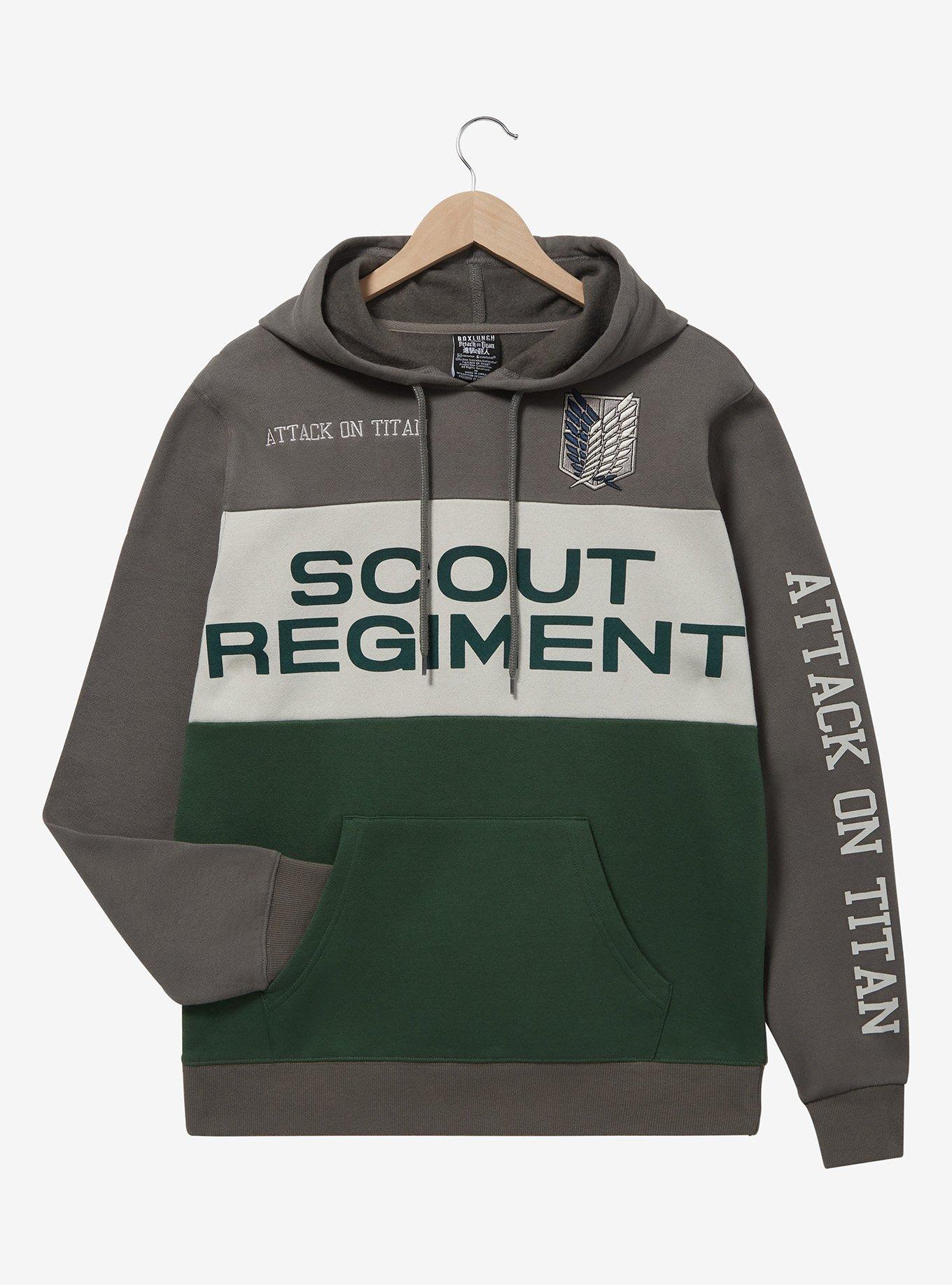Attack on Titan Scout Regiment Panel Hoodie - BoxLunch Exclusive, GREEN, hi-res