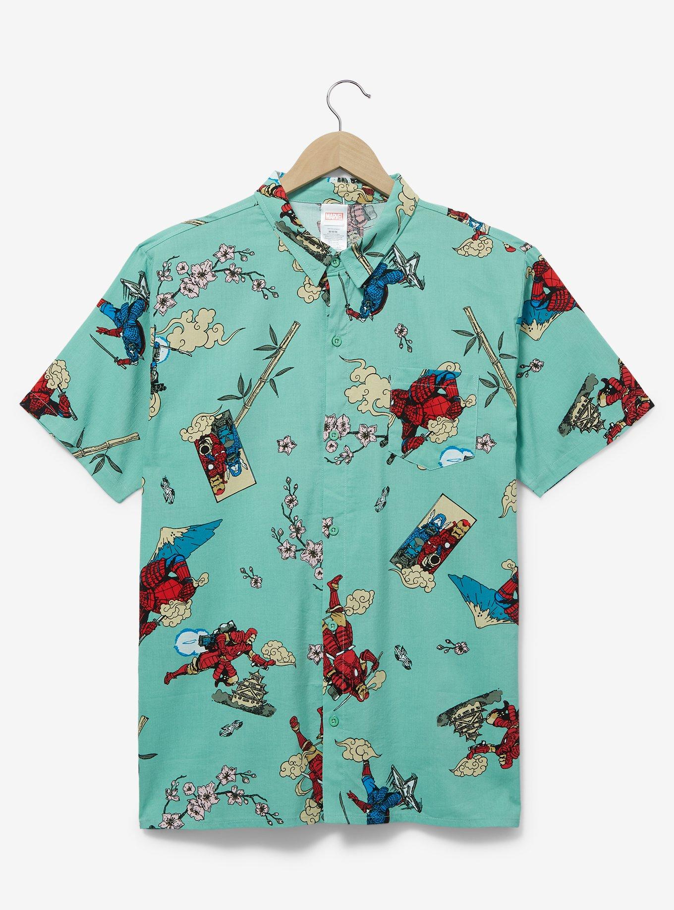 Marvel Super Heroes Samurai Allover Print Woven Button-Up - BoxLunch Exclusive, , hi-res