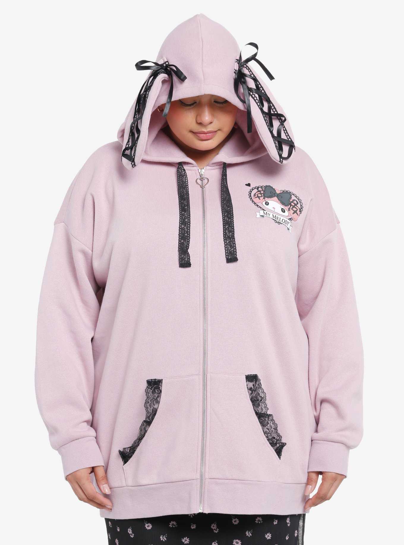 My Melody Lolita Lace 3D Ear Girls Hoodie Plus Size, , hi-res