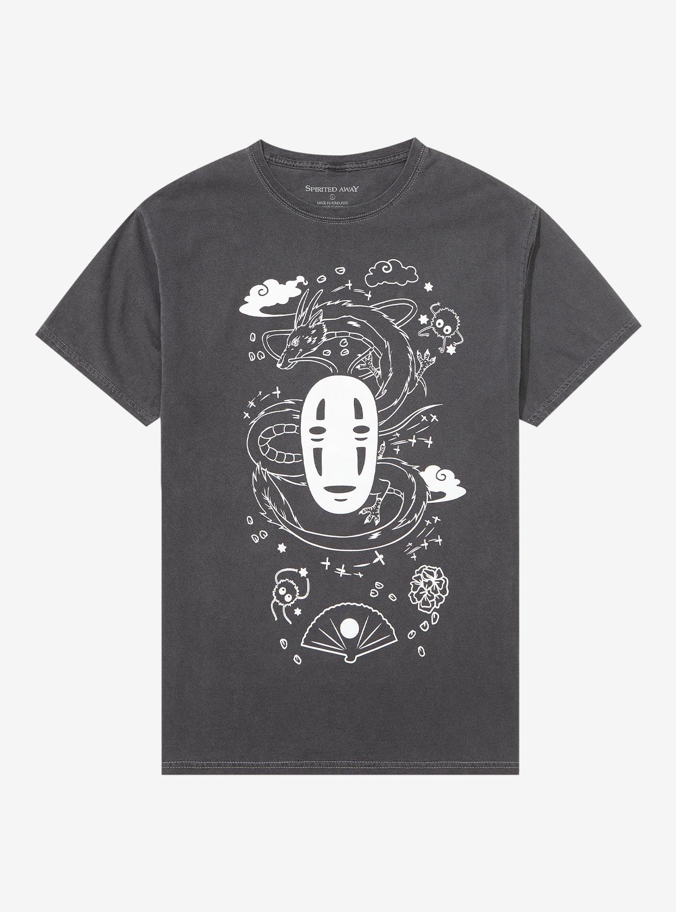 Studio Ghibli Spirited Away Outline Boyfriend Fit Girls T-Shirt, MULTI, hi-res