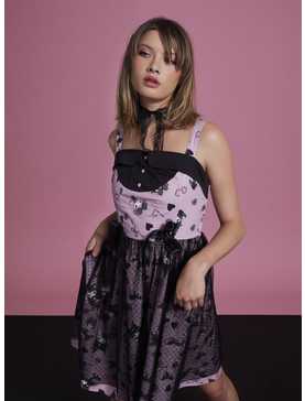 My Melody & Kuromi Lolita Mesh Lace-Up Dress, , hi-res