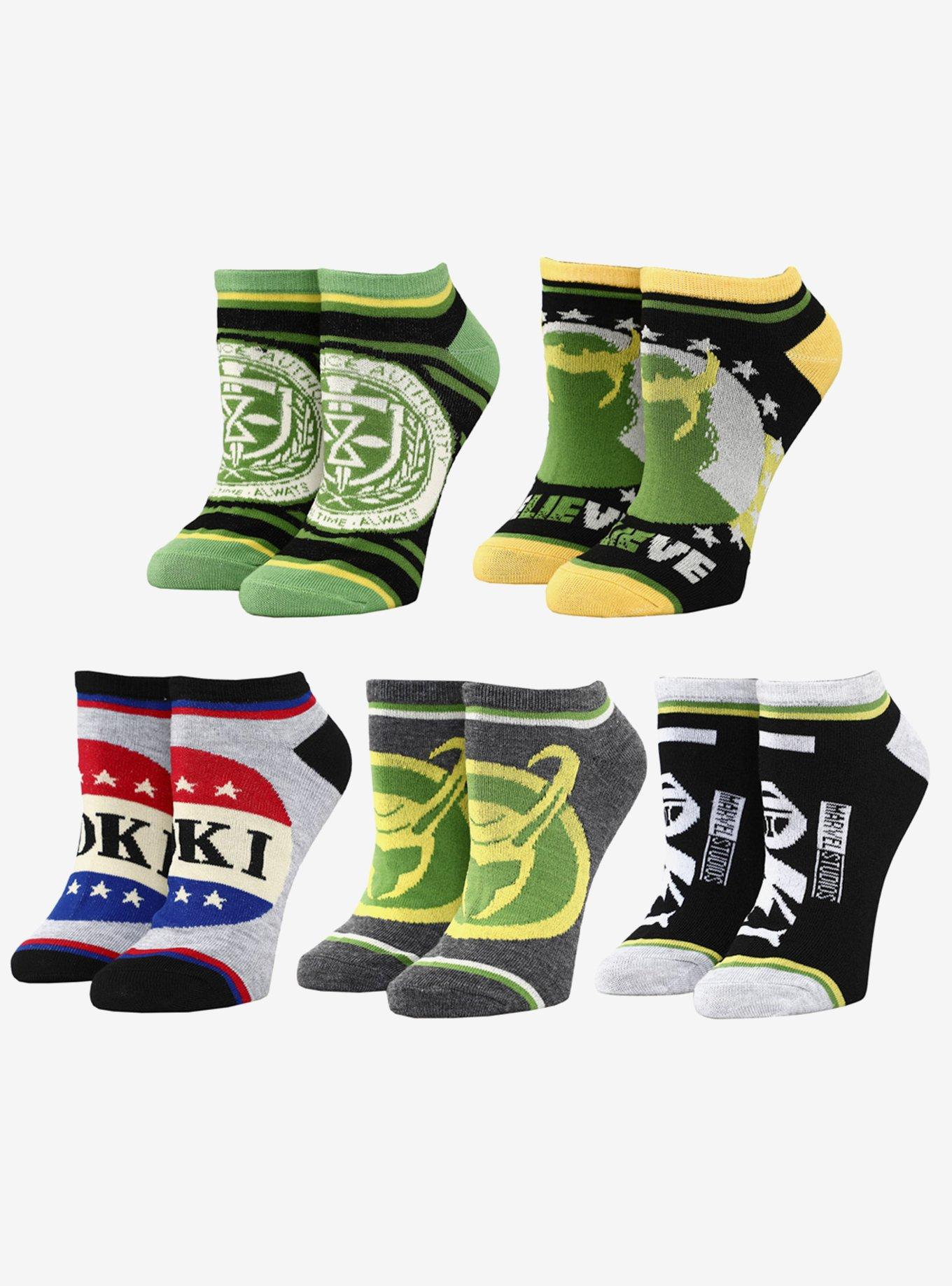 Marvel Loki Symbols Ankle Socks 5 Pair, , hi-res