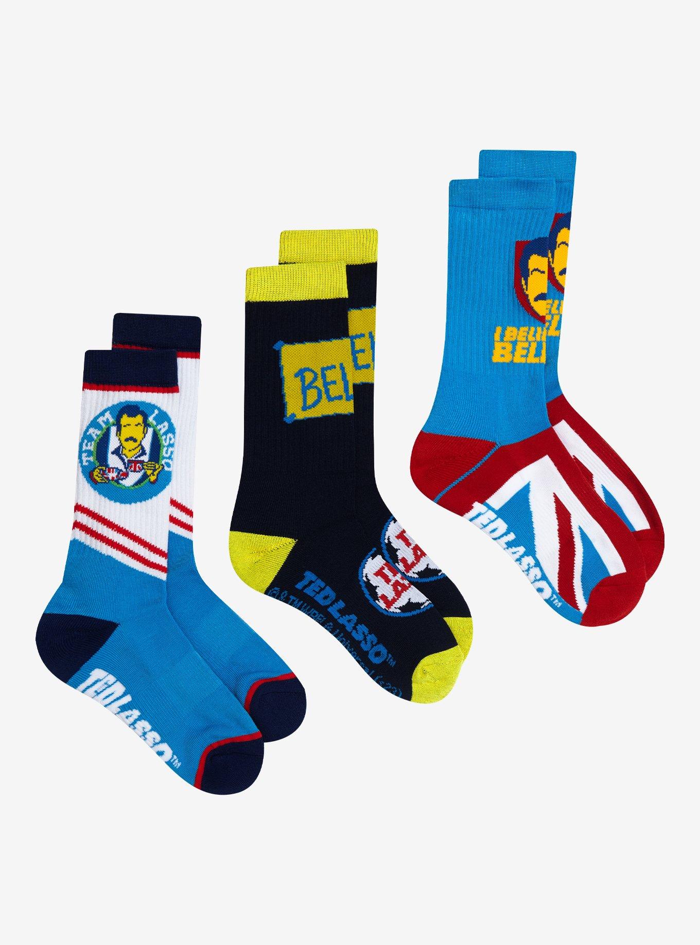 Ted Lasso Believe Crew Socks 3 Pair, , hi-res