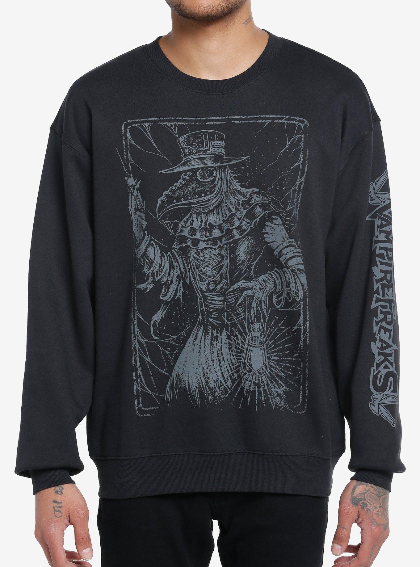 Vampire Freaks Plague Doctor Sweatshirt, BLACK, hi-res