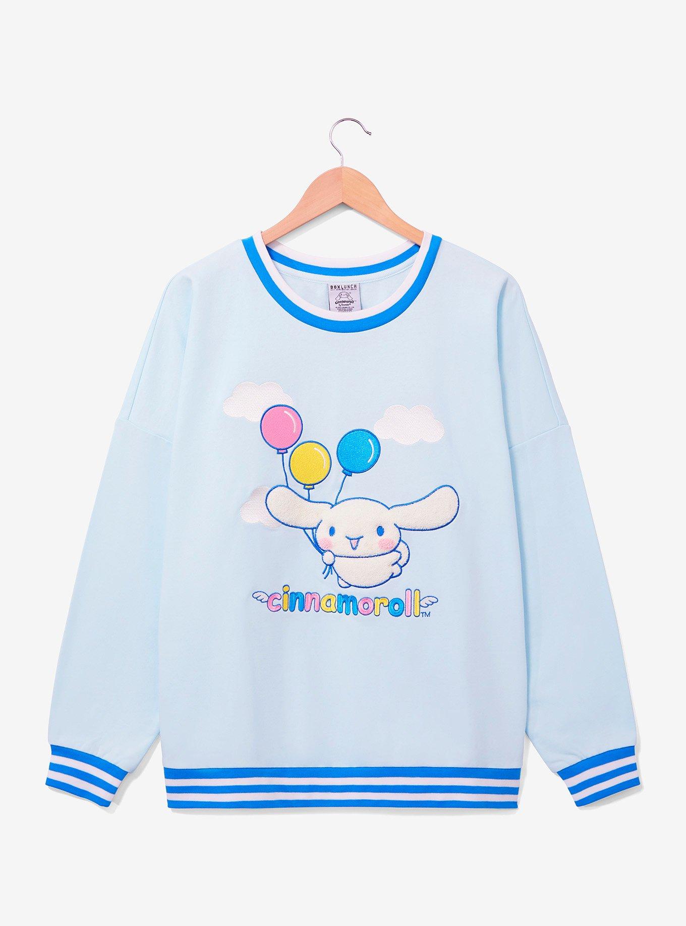 Sanrio Cinnamoroll Balloons Crewneck - BoxLunch Exclusive, LIGHT BLUE, hi-res