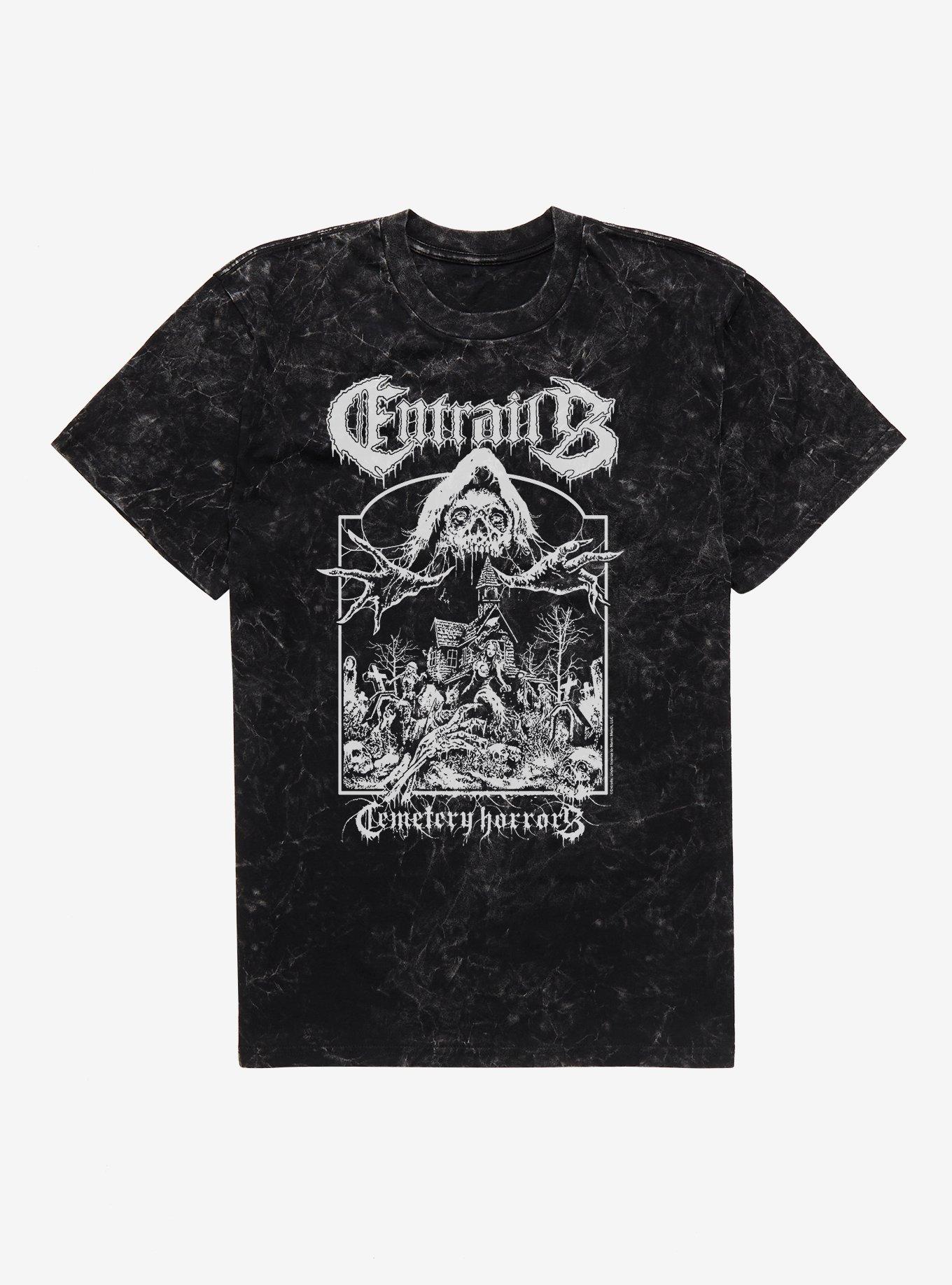Entrails Cemetery Horrors Mineral Wash T-Shirt, BLACK MINERAL WASH, hi-res