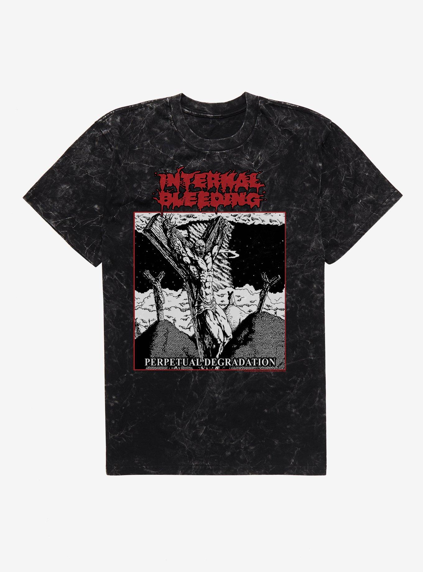 Internal Bleeding Perpetual Degradation Mineral Wash T-Shirt, BLACK MINERAL WASH, hi-res