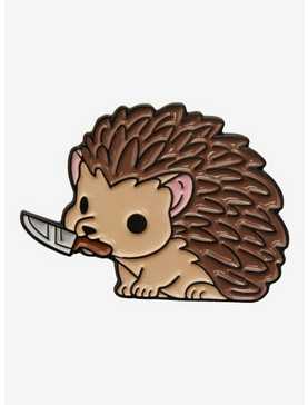 Cute & Deadly Friends Hedgehog With Knife Enamel Pin, , hi-res