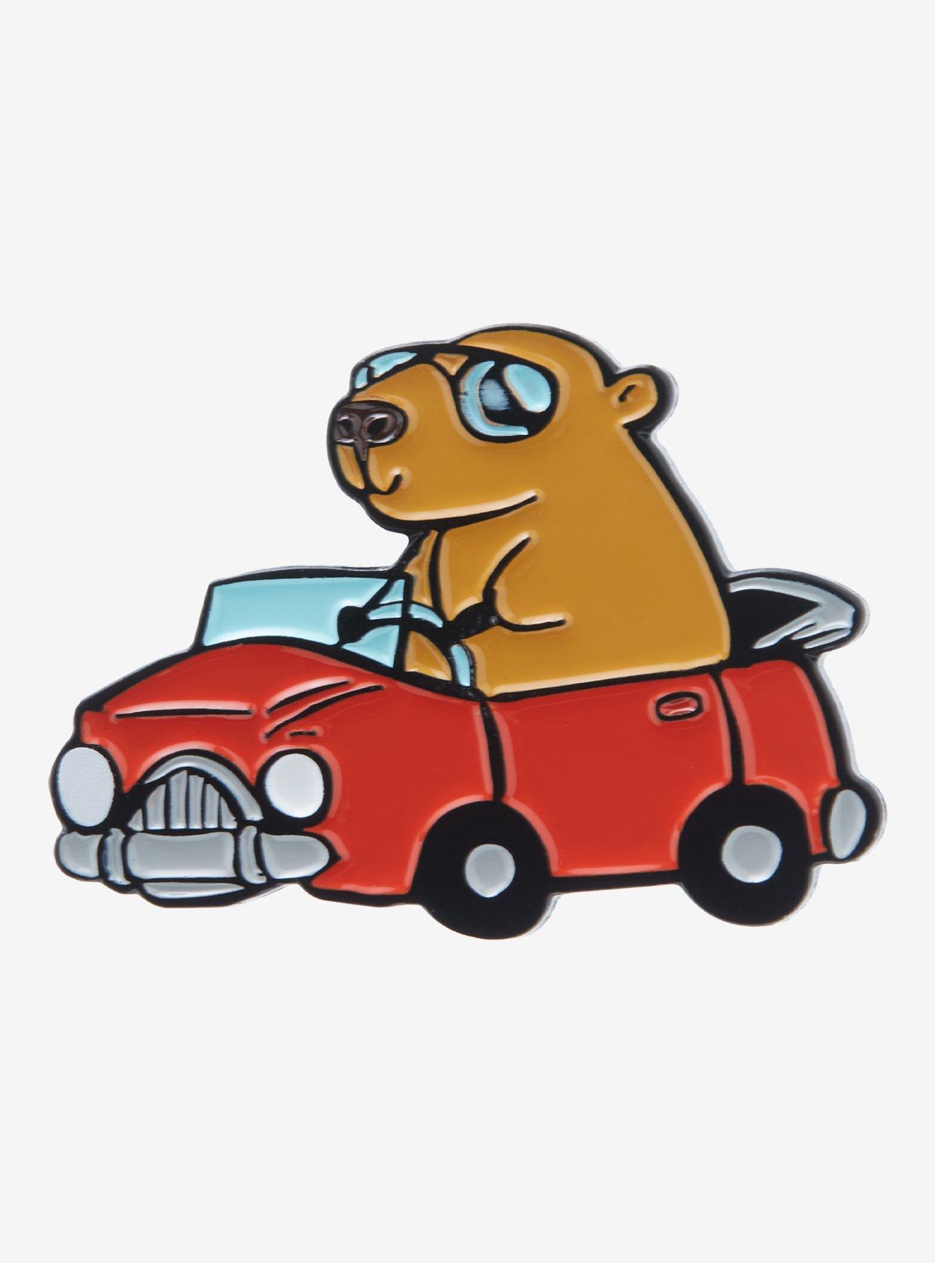 Capybara Car Enamel Pin, , hi-res