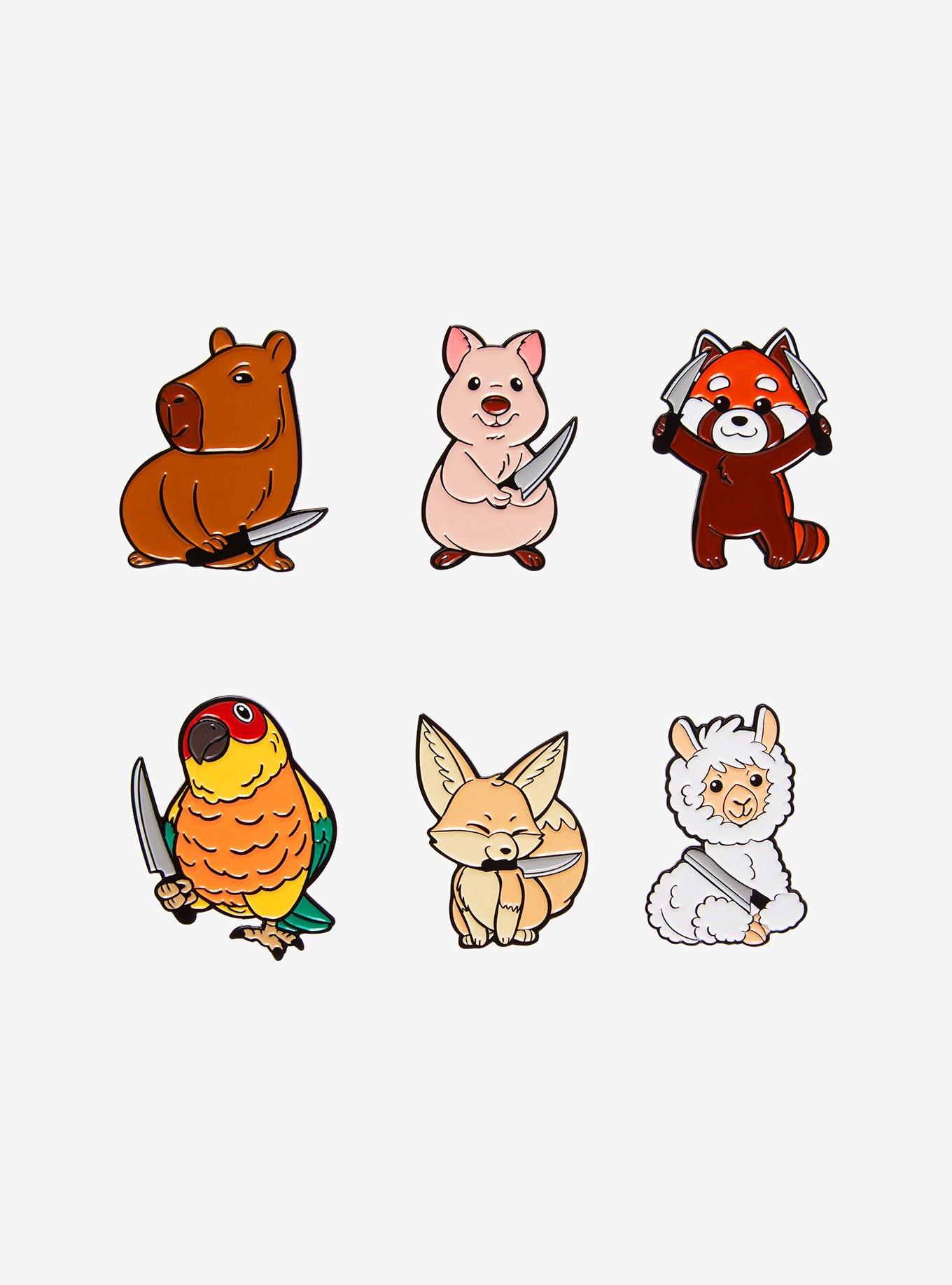 Cute & Deadly Animals Knife Blind Box Enamel Pin, , hi-res