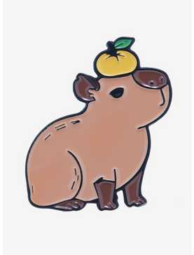 Capybara Orange Enamel Pin, , hi-res