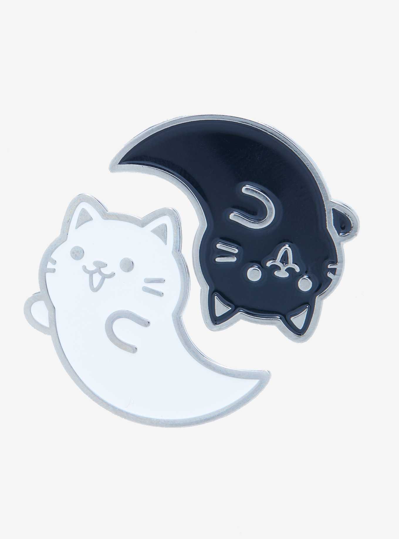 Yin-Yang Ghost Cats Enamel Pin Set, , hi-res