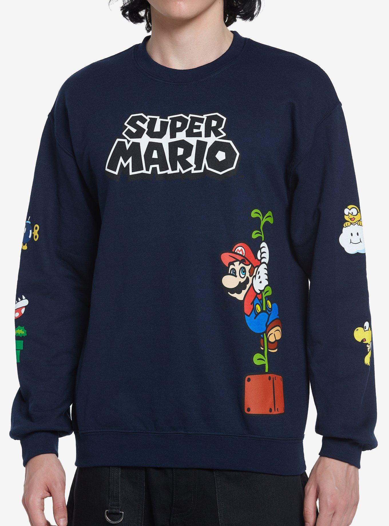 Super Mario Icons & Characters Navy Sweatshirt | Hot Topic