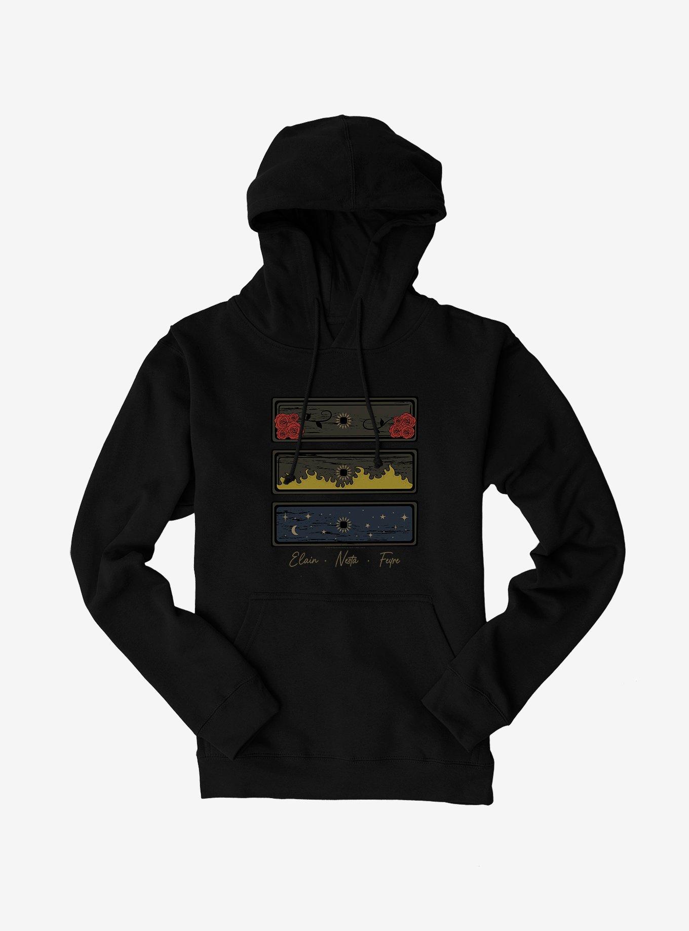 A Court of Thorns & Roses Elain, Nesta, Feyre Hoodie, BLACK, hi-res