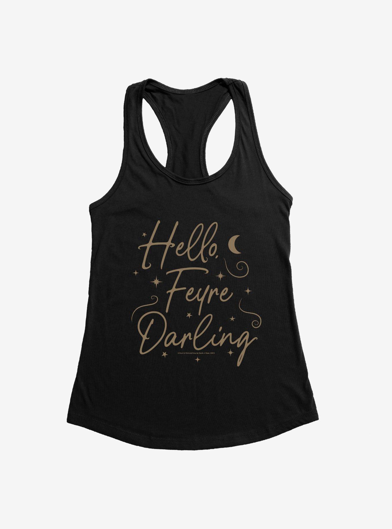 A Court Of Mist & Fury Hello, Feyre Darling Womens Tank Top, BLACK, hi-res