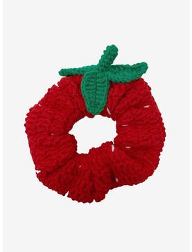 Sweet Society Crochet Strawberry Scrunchie, , hi-res