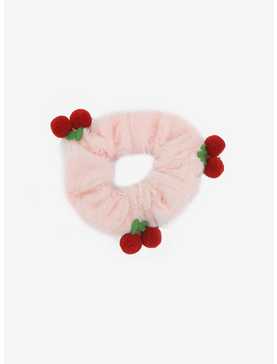 Sweet Society 3D Cherries Furry Scrunchie, , hi-res