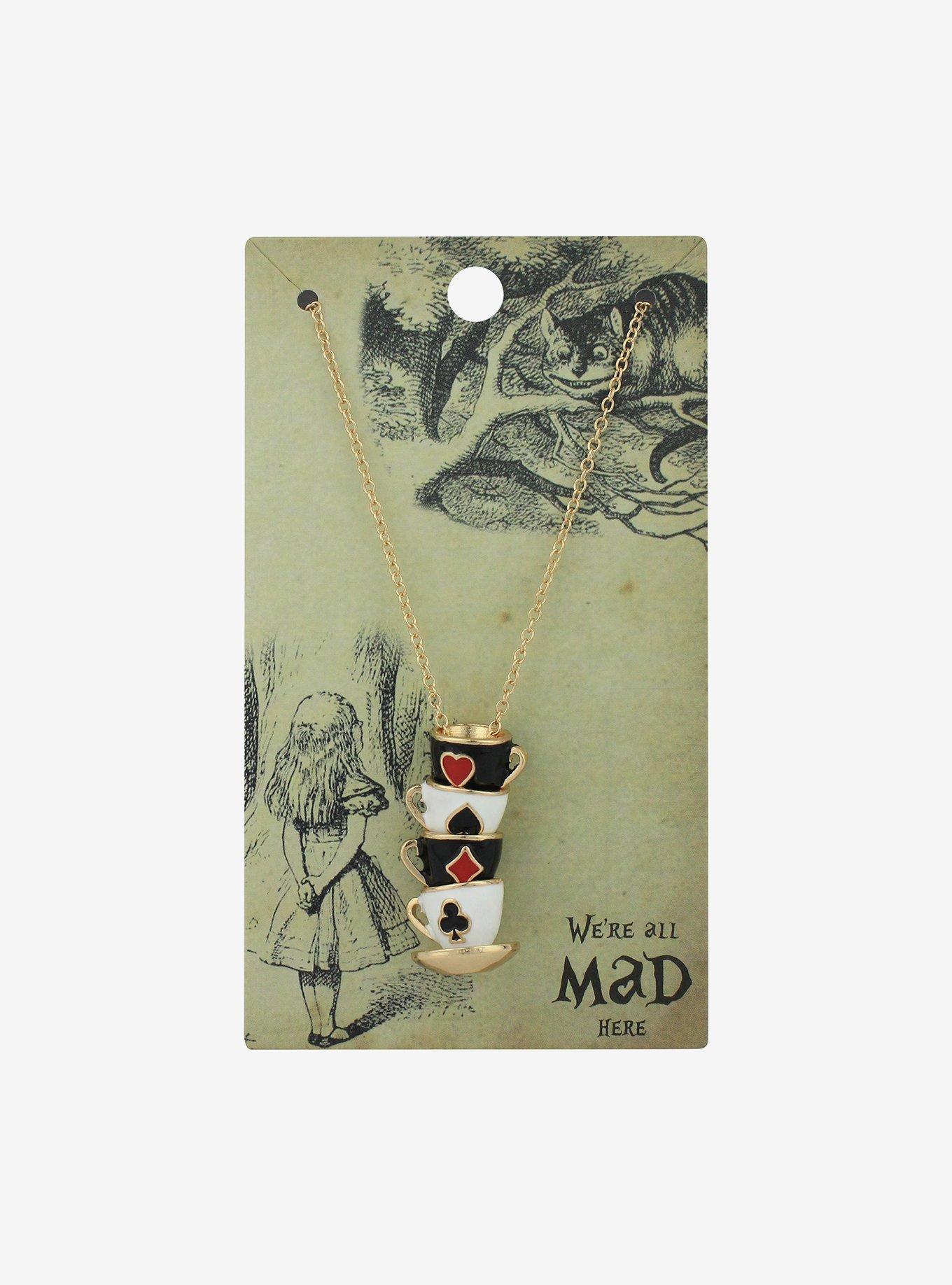 All Mad Here Teacups Pendant Necklace, , hi-res