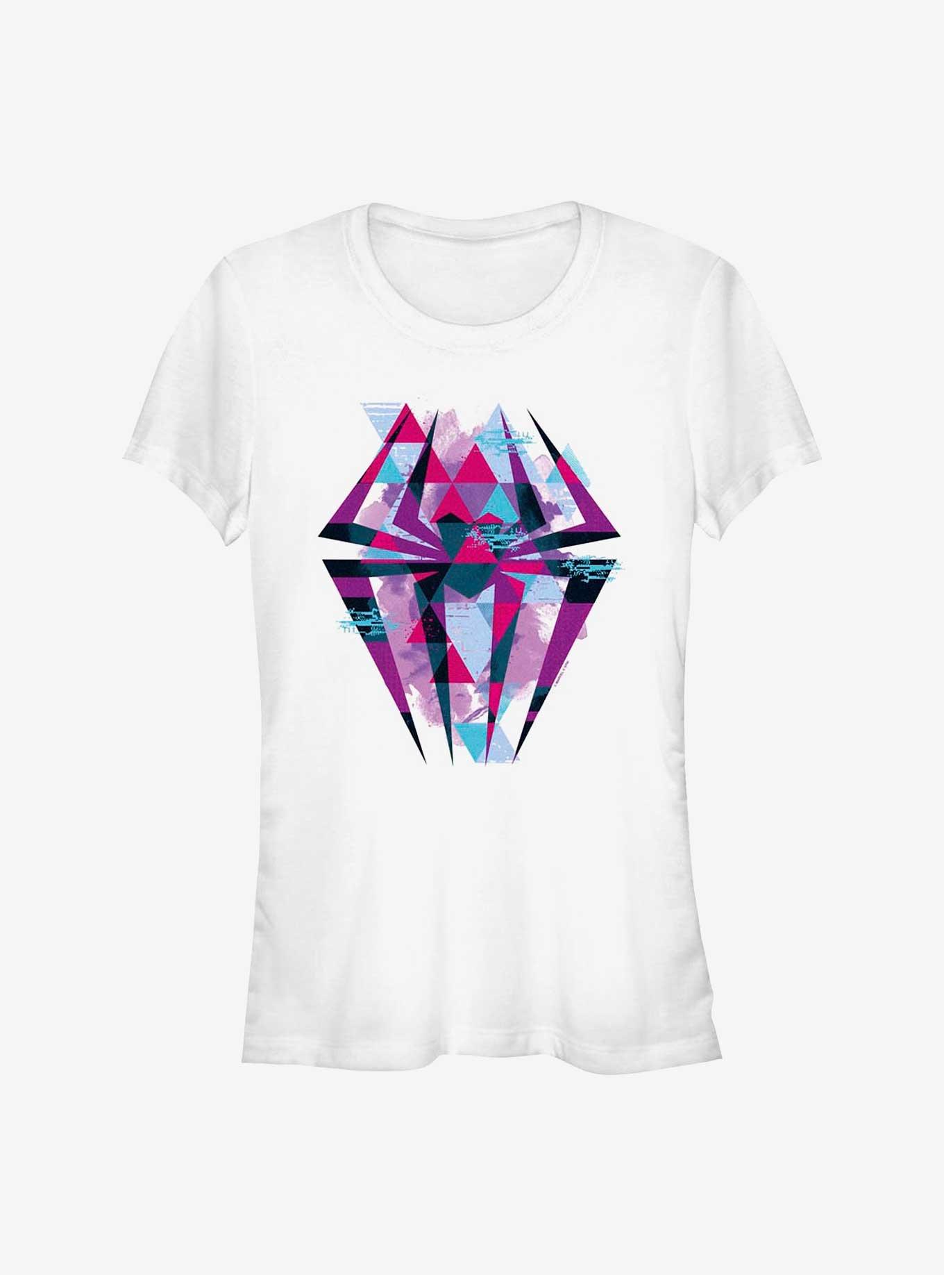 Marvel Spider-Man: Across the Spider-Verse Geometric Spider-Gwen Symbol Girls T-Shirt, WHITE, hi-res