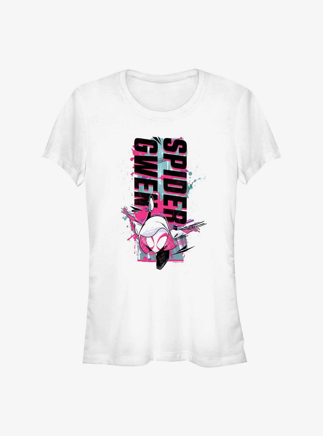Marvel Spider-Man: Across the Spider-Verse Spider-Gwen Dashing Girls T-Shirt, WHITE, hi-res