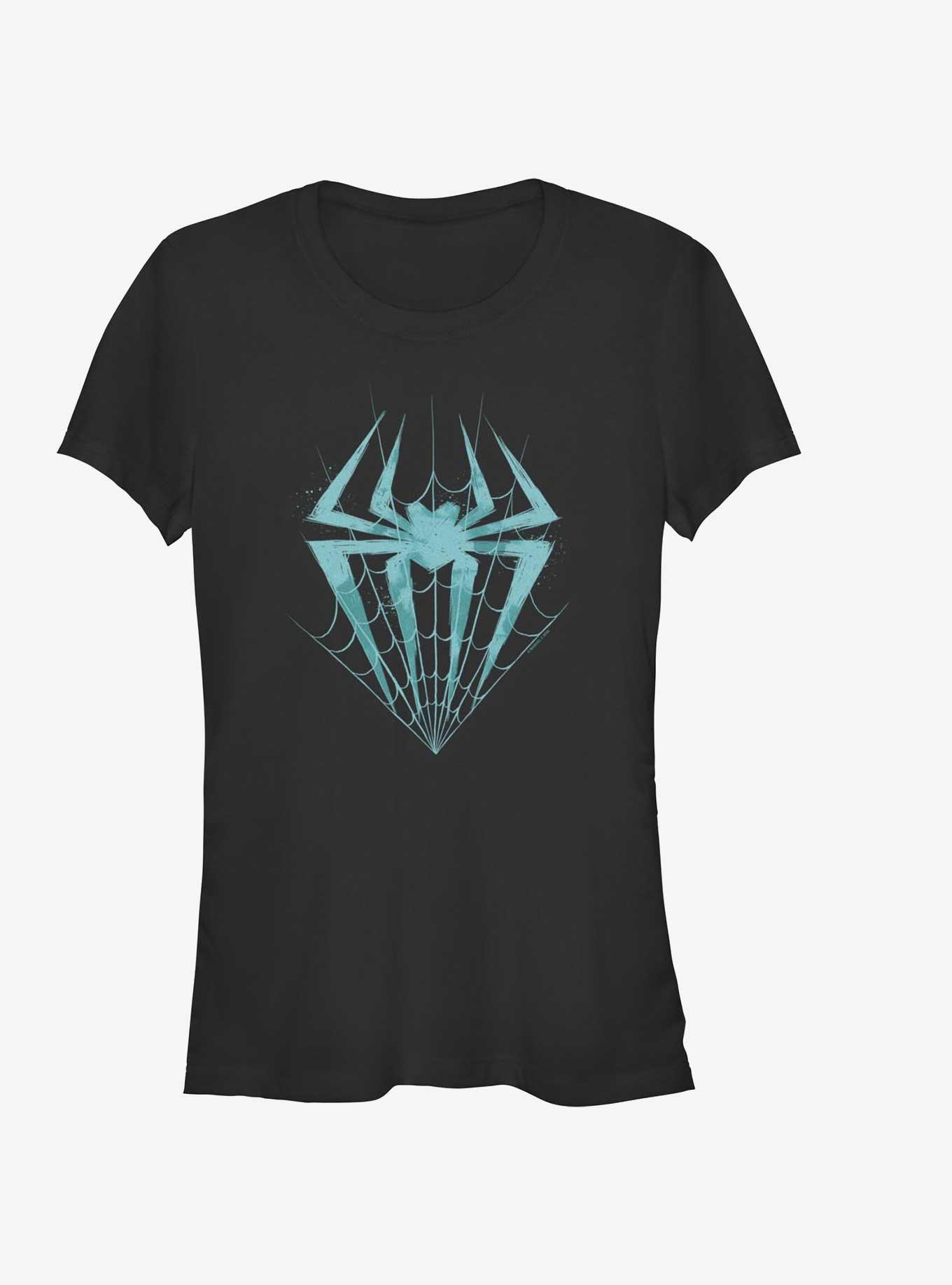 Marvel Spider-Man: Across the Spider-Verse Spider-Gwen Logo In Webs Girls T-Shirt, BLACK, hi-res