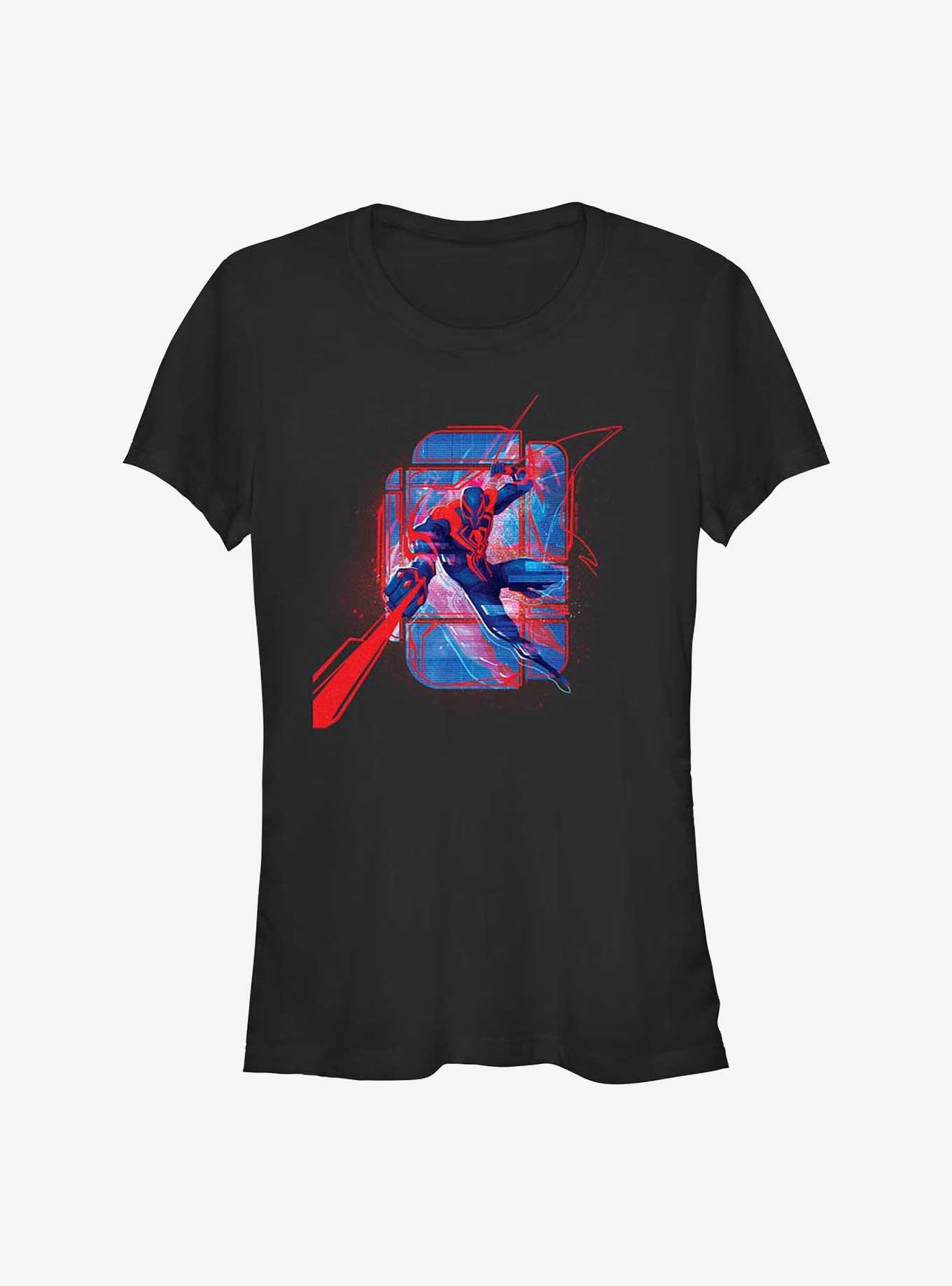 Marvel Spider-Man: Across the Spider-Verse Miguel O'Hara Shooting Webs Girls T-Shirt, BLACK, hi-res