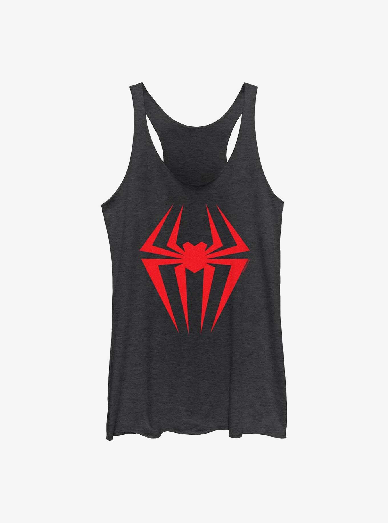 Marvel Spider-Man: Across the Spider-Verse Spider-Gwen Logo Girls Tank, BLK HTR, hi-res