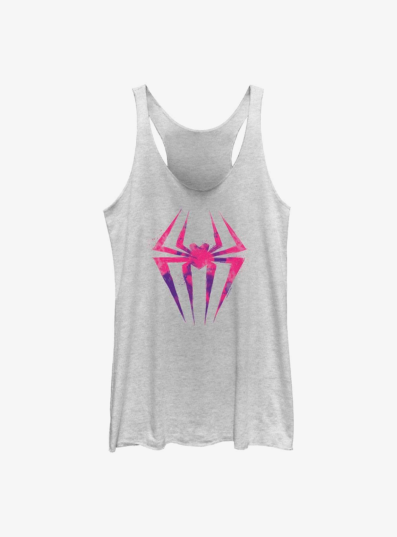 Marvel Spider-Man: Across the Spider-Verse Spider-Gwen Overlay Logo Girls Tank, WHITE HTR, hi-res