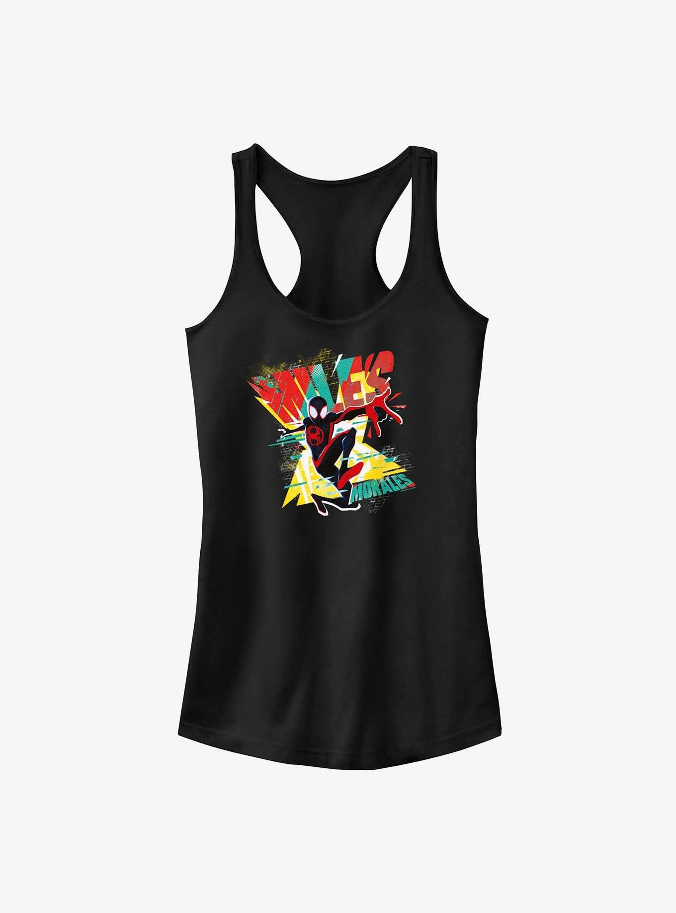 Marvel Spider-Man: Across the Spider-Verse Miles Morales Poster Girls Tank, BLACK, hi-res