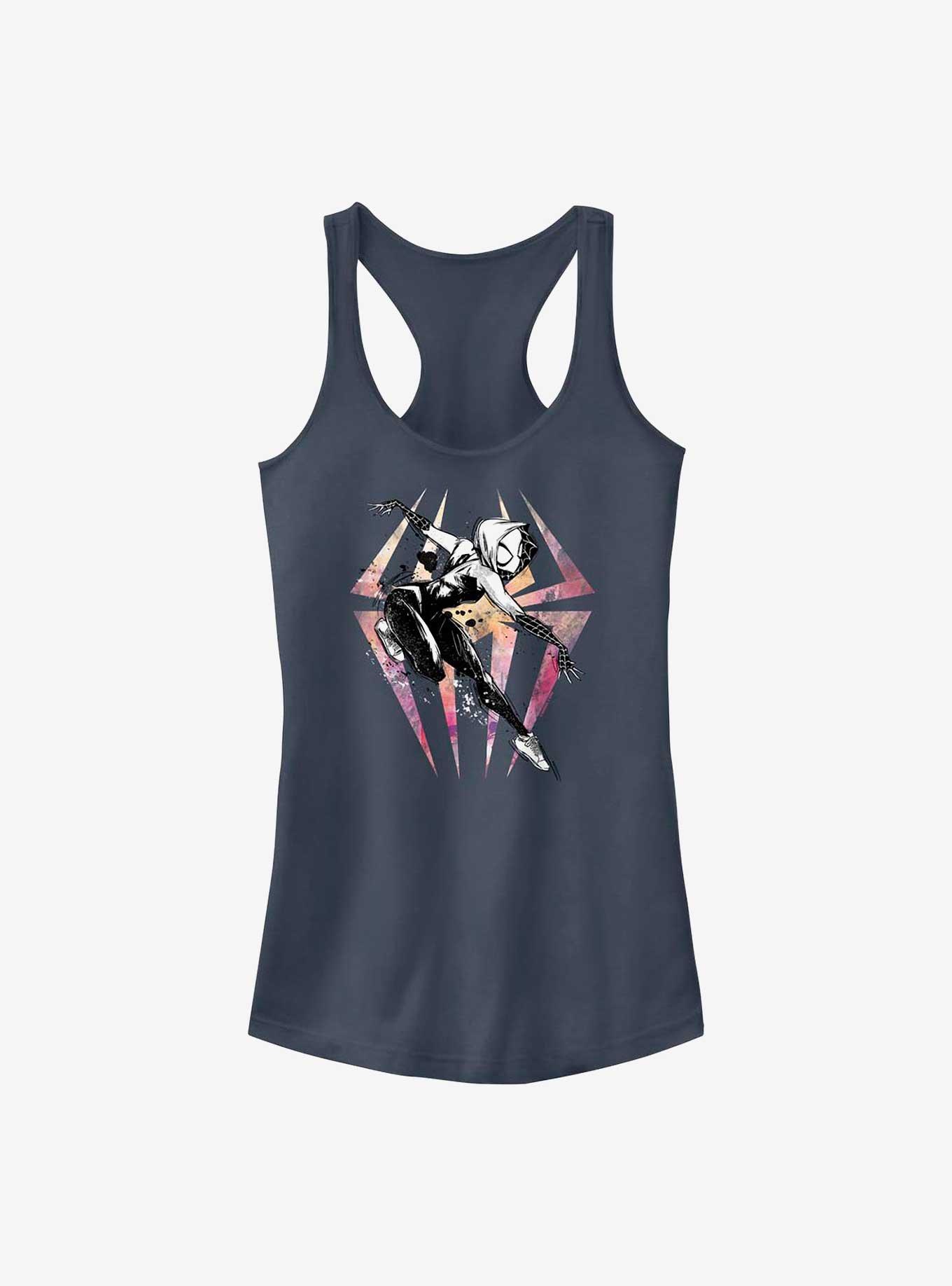 Marvel Spider-Man: Across the Spider-Verse Sketchy Spider-Gwen Girls Tank, INDIGO, hi-res