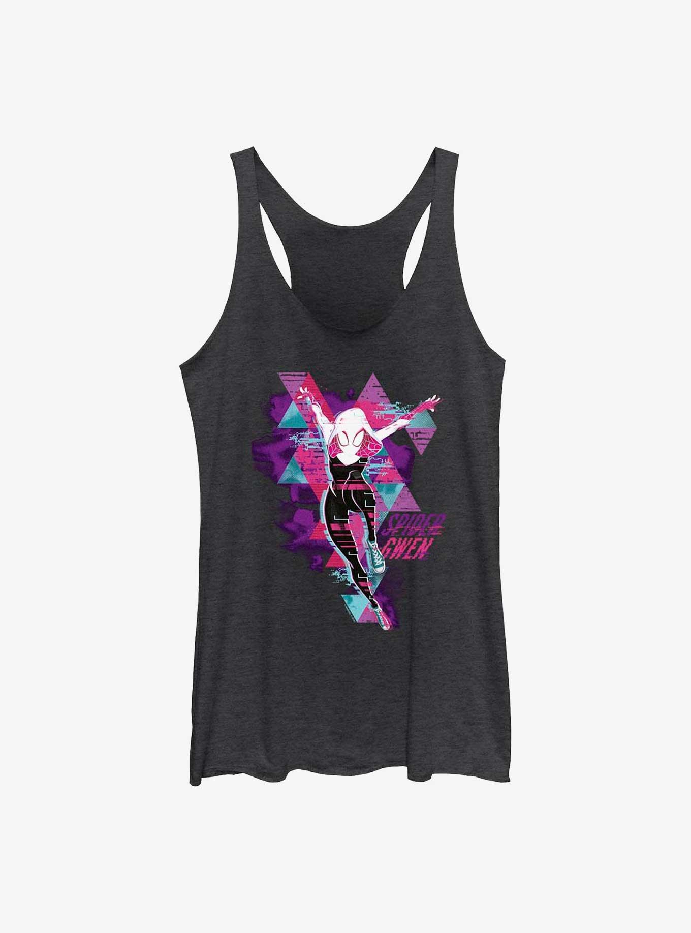 Marvel Spider-Man: Across the Spider-Verse Spider-Gwen Poster Girls Tank, BLK HTR, hi-res