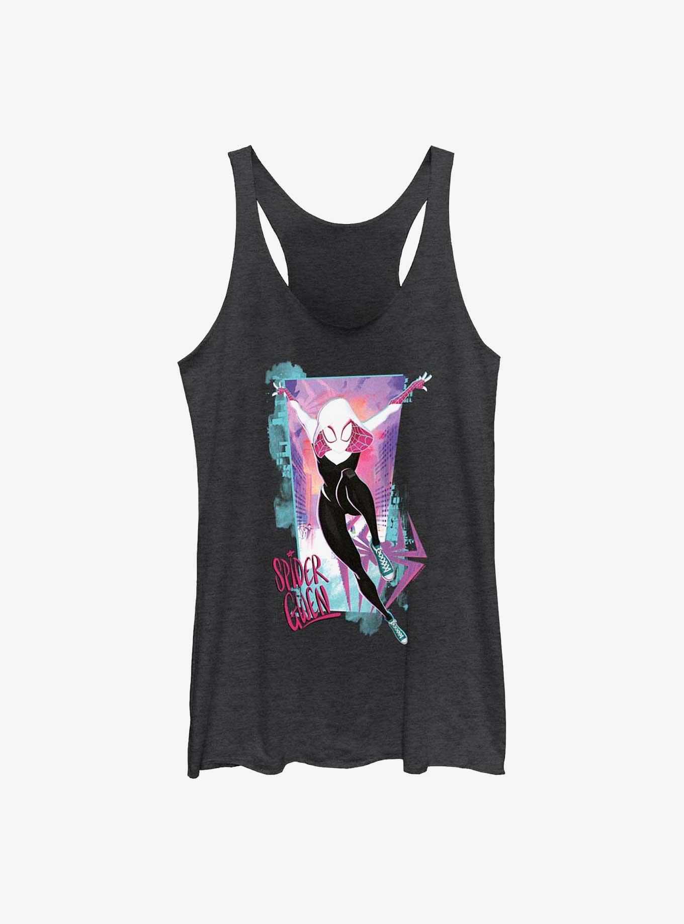 Marvel Spider-Man: Across the Spider-Verse Spider-Gwen Poster Girls Tank, BLK HTR, hi-res