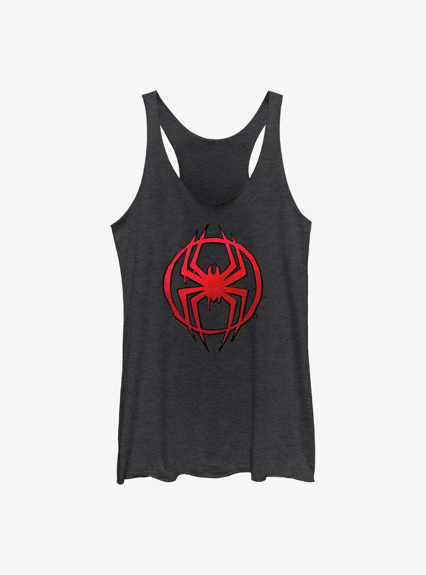 Marvel Spider-Man: Across the Spider-Verse Miles Morales Spider Icon Girls Tank, BLK HTR, hi-res
