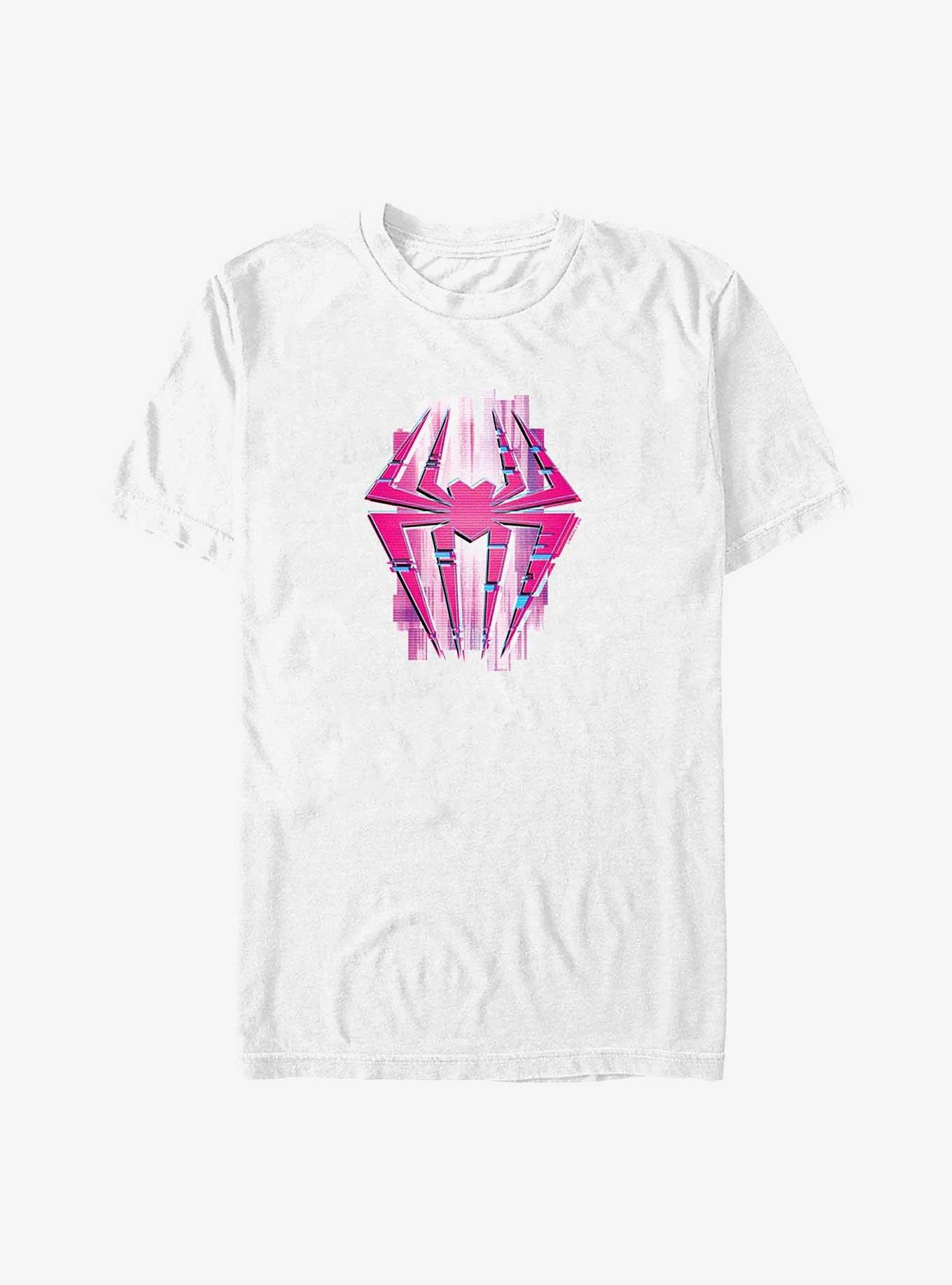 Marvel Spider-Man: Across the Spider-Verse Glitchy Spider-Gwen Symbol T-Shirt, WHITE, hi-res