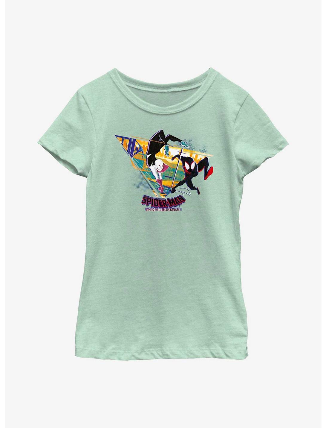 Marvel Spider-Man: Across the Spider-Verse Cityscape Spiders Youth Girls T-Shirt, MINT, hi-res