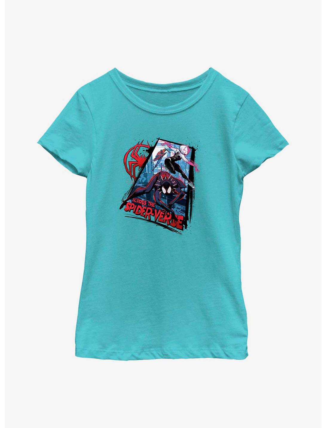 Marvel Spider-Man: Across the Spider-Verse Spider Trio Youth Girls T-Shirt, TAHI BLUE, hi-res