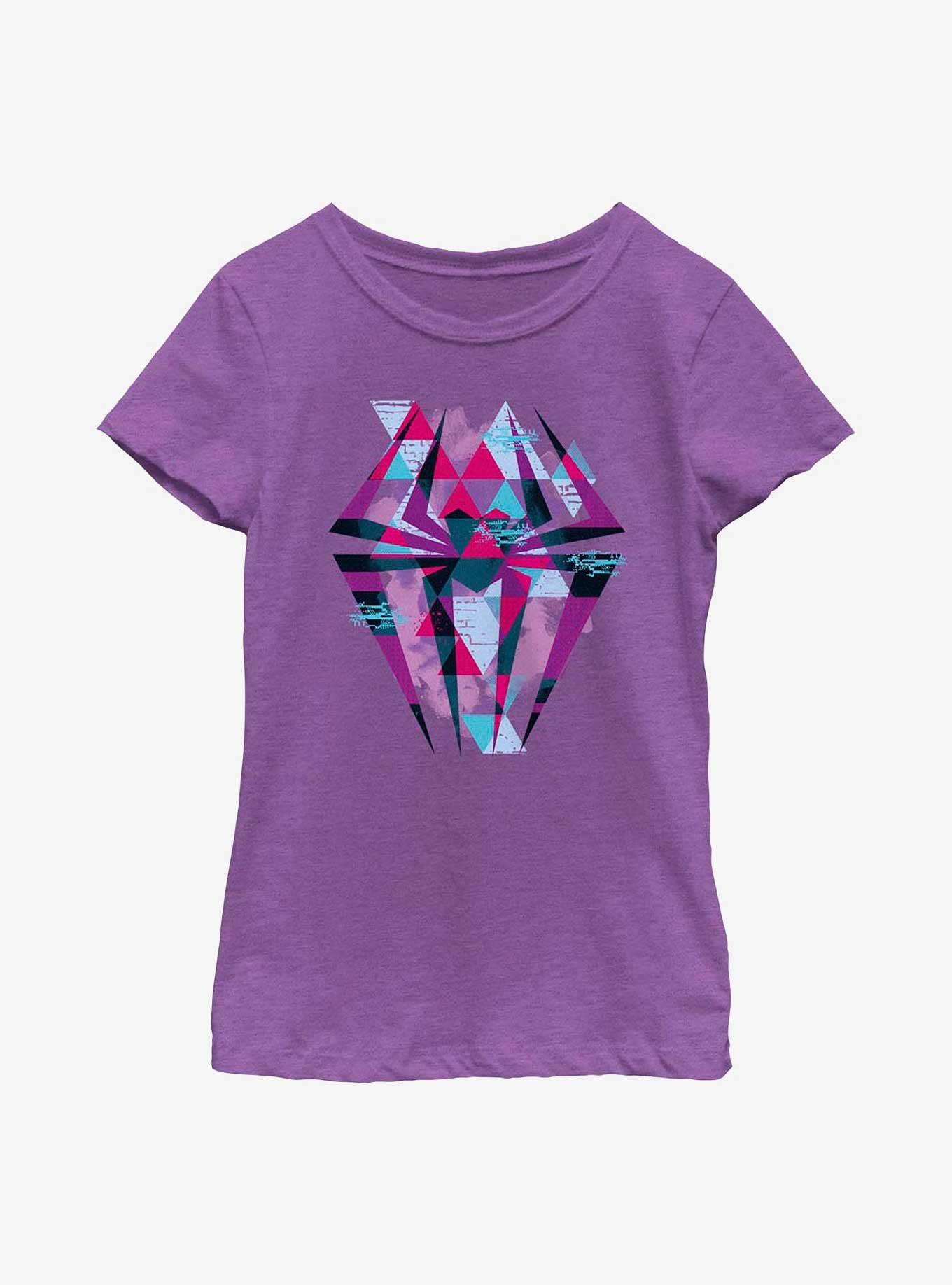 Marvel Spider-Man: Across the Spider-Verse Geometric Spider-Gwen Symbol Youth Girls T-Shirt, , hi-res